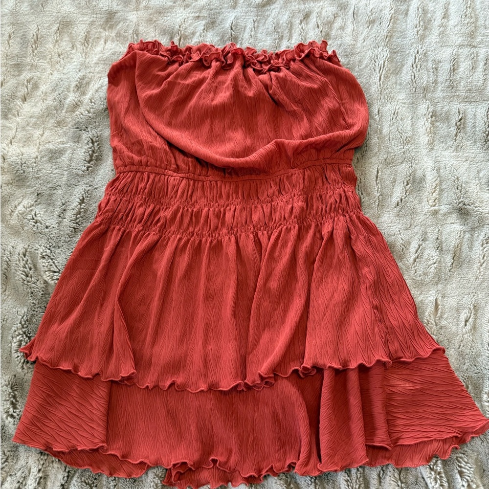 Glam Strapless Red Dress